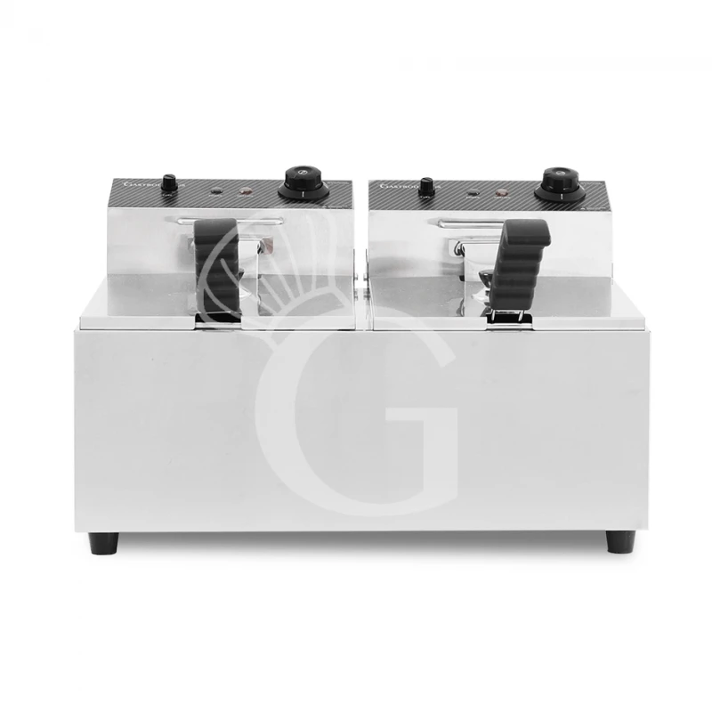 Friggitrice Elettrica Da Banco 2 Vasche 8+8 LT Potenza 2,8+2,8 KW Monofase 3 Friggitrice Elettrica Da Banco 2 Vasche 8+8 LT Potenza 2,8+2,8 KW Monofase