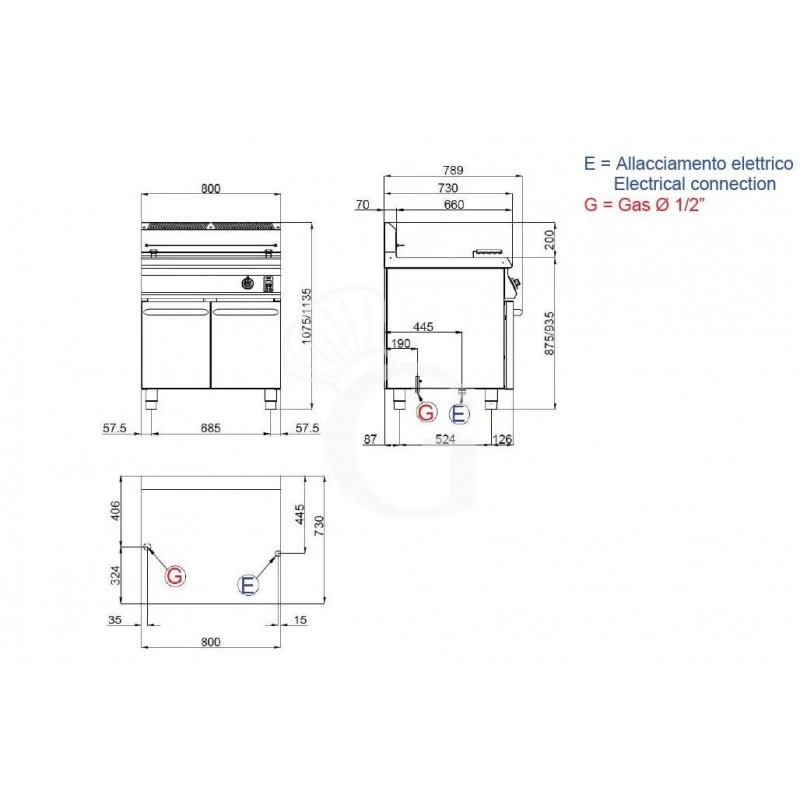 Friggitrice Elettronica A Gas Per Pasticceria Su Mobile 1 Vasca 45 LT L 800 Mm X P 730 Mm X H 900 Mm 4 Friggitrice Elettronica A Gas Per Pasticceria Su Mobile 1 Vasca 45 LT L 800 Mm X P 730 Mm X H 900 Mm - immagine 2
