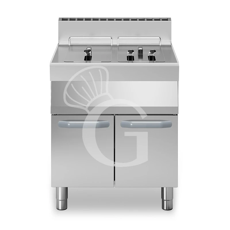 Friggitrice Professionale A Gas Su Armadio Chiuso 2 Vasche 13 LT + 13 LT 22 Kw 3 Friggitrice Professionale A Gas Su Armadio Chiuso 2 Vasche 13 LT + 13 LT 22 Kw