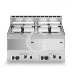 Friggitrice Professionale Da Banco A Gas 2 Vasche 8 LT + 8 LT 13600 W