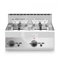 Friggitrice Professionale Da Banco A Gas 2 Vasca 8+8 LT, 12,6 Kw