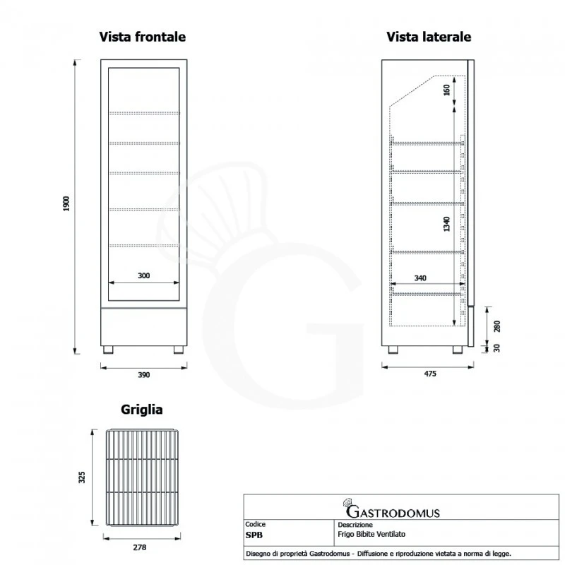 Frigo Bibite Ventilato 1 Porta 150 LT 0°C/+10°C Colore Nero 12 Frigo Bibite Ventilato 1 Porta 150 LT 0°C/+10°C Colore Nero - immagine 10