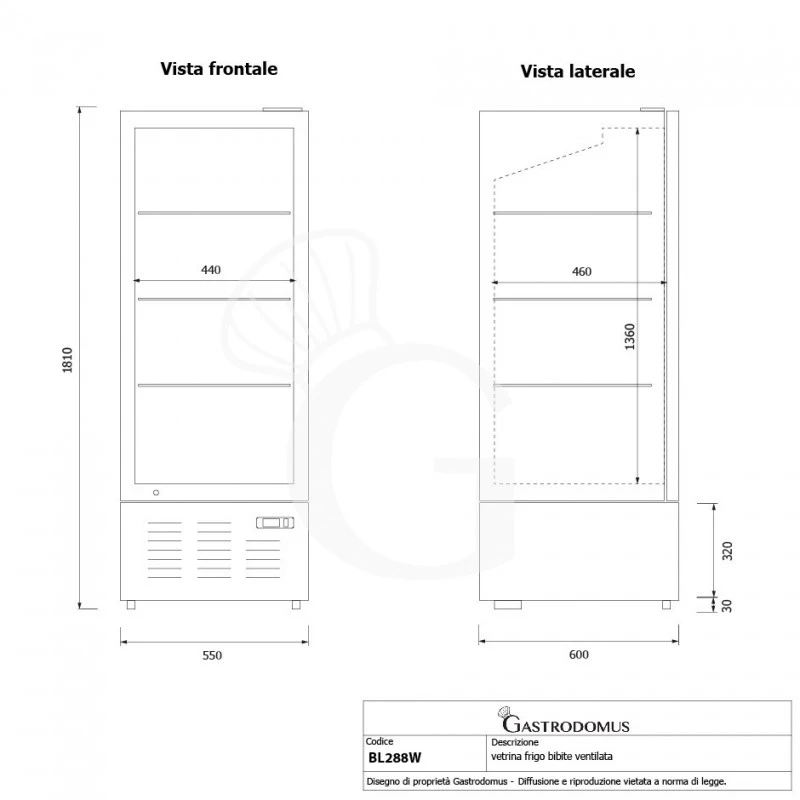 Frigo Bibite Ventilato 1 Porta Battente 258 LT 2°C/+8°C Colore Bianco 15 Frigo Bibite Ventilato 1 Porta Battente 258 LT 2°C/+8°C Colore Bianco - immagine 13