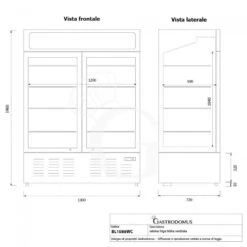 Frigo Bibite Ventilato 2 Porte Battenti Con Canopy 1001 LT 2°C/+8°C Colore Bianco -Vendite GATRODOMUS frigo bibite ventilato 2 porte battenti con canopy 1001 lt 2c8c colore bianco 9