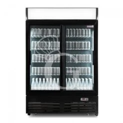 Frigo Bibite Ventilato 2 Porte Scorrevoli Con Canopy 1001 LT 2°C/+8°C Colore Nero