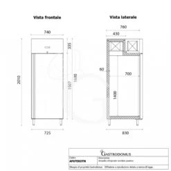 Armadio Refrigerato Positivo Ventilato -2°C/+8°C- 650 Litri - Classe Energetica D -Vendite GATRODOMUS frigorifero 650 litri ventilato 2c8c classe energetica d 6