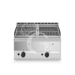 Griglia A Gas E Pietra Lavica Da Banco Con 2 Zone Di Cottura In Acciaio E Profondità 600 Mm