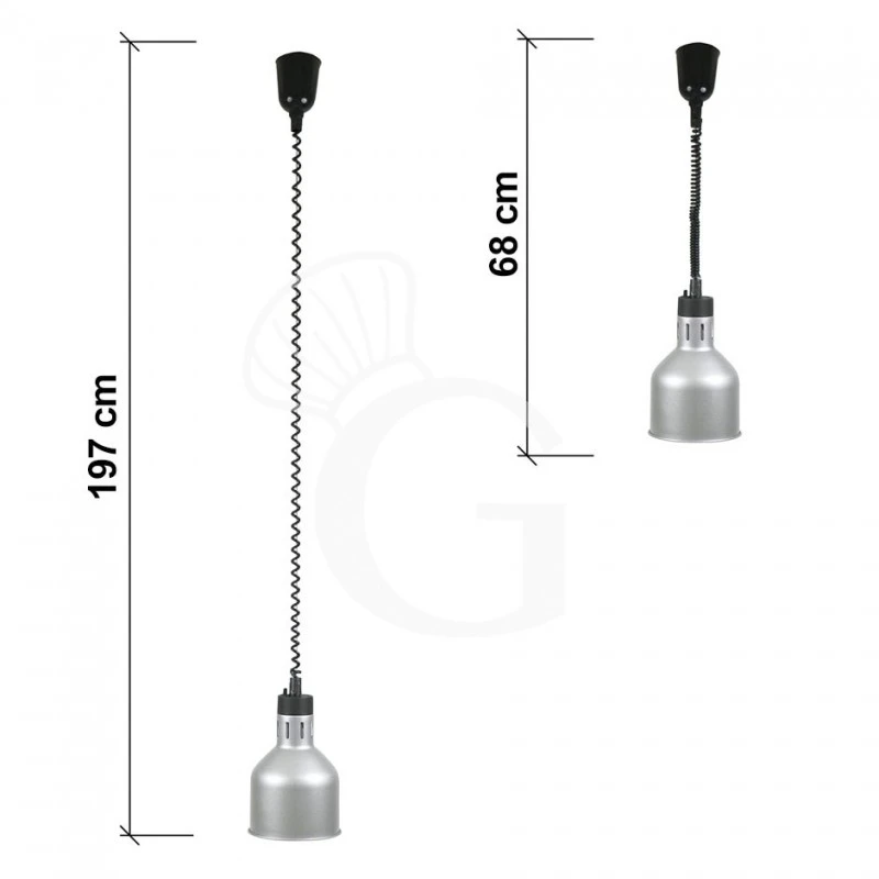 Lampada Riscaldante Color Argento Diametro 175 Mm Luce Bianca 4 Lampada Riscaldante Color Argento Diametro 175 Mm Luce Bianca - immagine 2