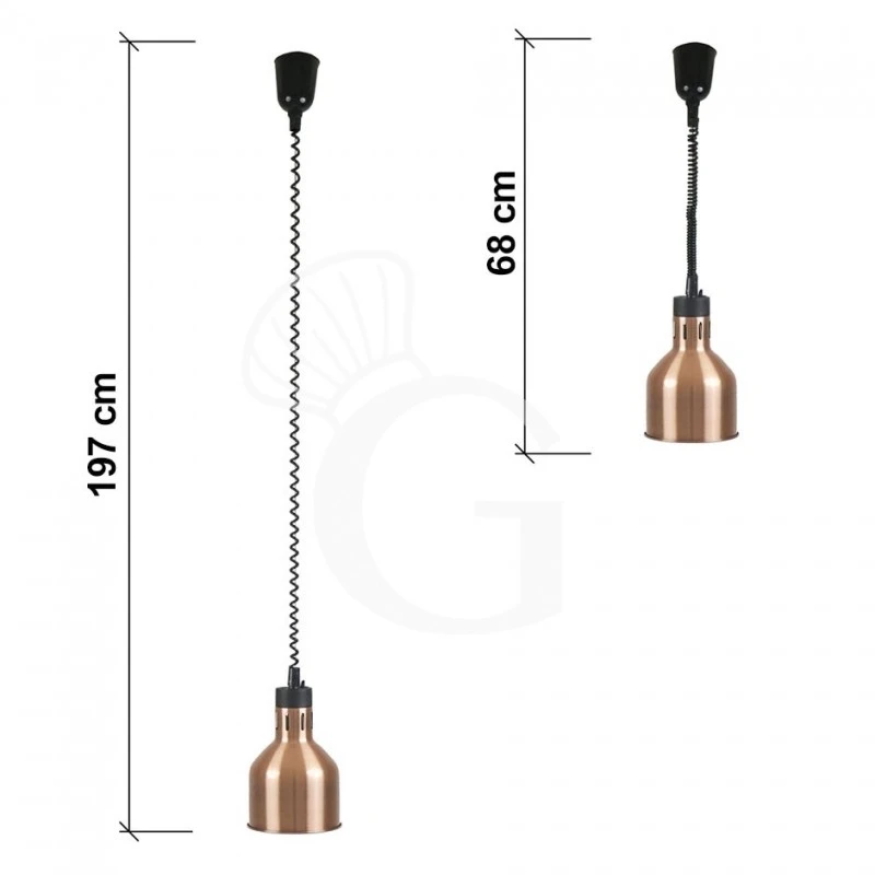 Lampada Riscaldante Color Rame Diametro 175 Mm Luce Bianca 4 Lampada Riscaldante Color Rame Diametro 175 Mm Luce Bianca - immagine 2