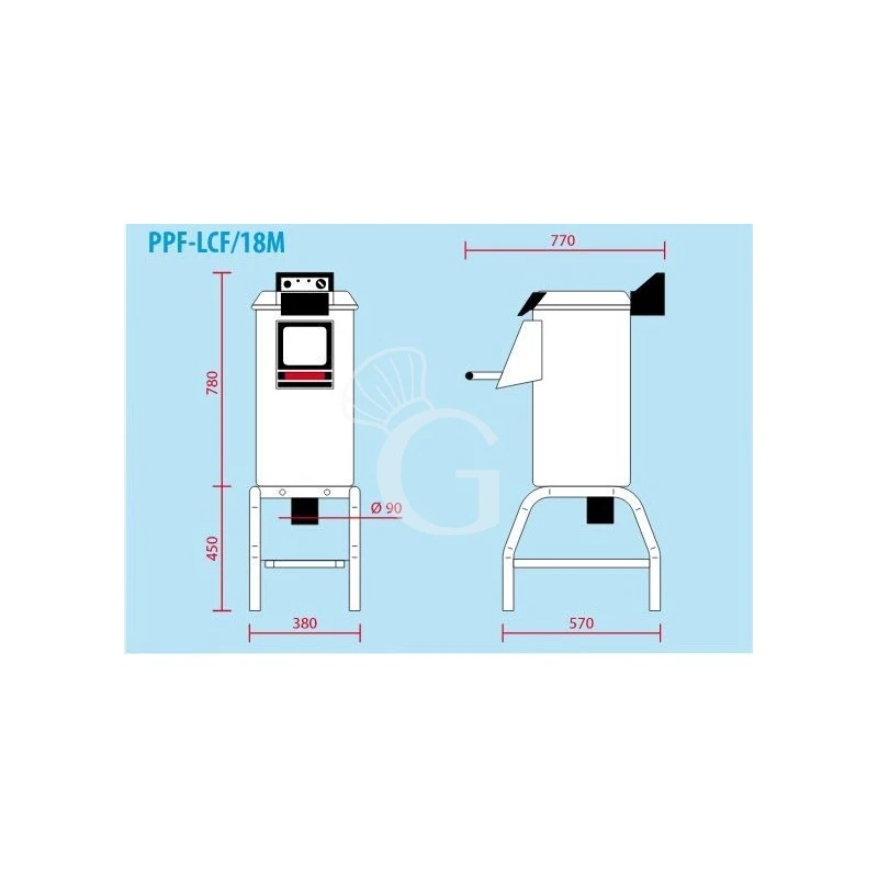 Lavacozze Da Pavimento Con Cavalletto, Monofase, Capacità 10/18 Kg, Produzione 220 Kg/h 4 Lavacozze Da Pavimento Con Cavalletto, Monofase, Capacità 10/18 Kg, Produzione 220 Kg/h - immagine 2