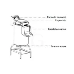 Puliscicozze Da Pavimento Con Cavalletto, Trifase, Capacità 6/10 Kg, Produzione 120 Kg/h 13 Puliscicozze Da Pavimento Con Cavalletto, Trifase, Capacità 6/10 Kg, Produzione 120 Kg/h -Vendite GATRODOMUS lavacozze kg 10 da pavimento 5