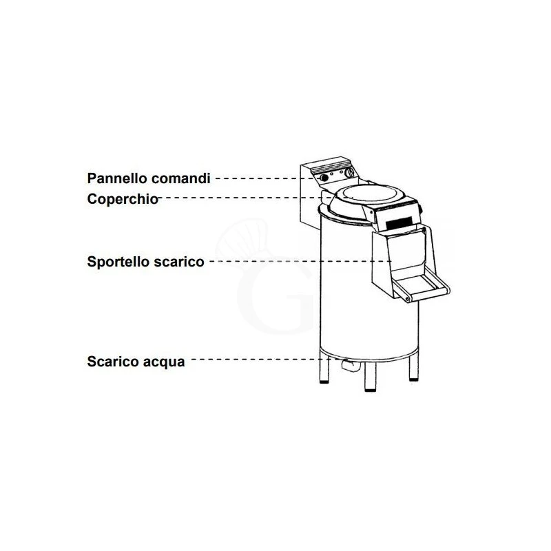 Lavacozze Da Pavimento, Trifase, Capacità 10/18 Kg, Produzione 220 Kg/h 6 Lavacozze Da Pavimento, Trifase, Capacità 10/18 Kg, Produzione 220 Kg/h - immagine 4