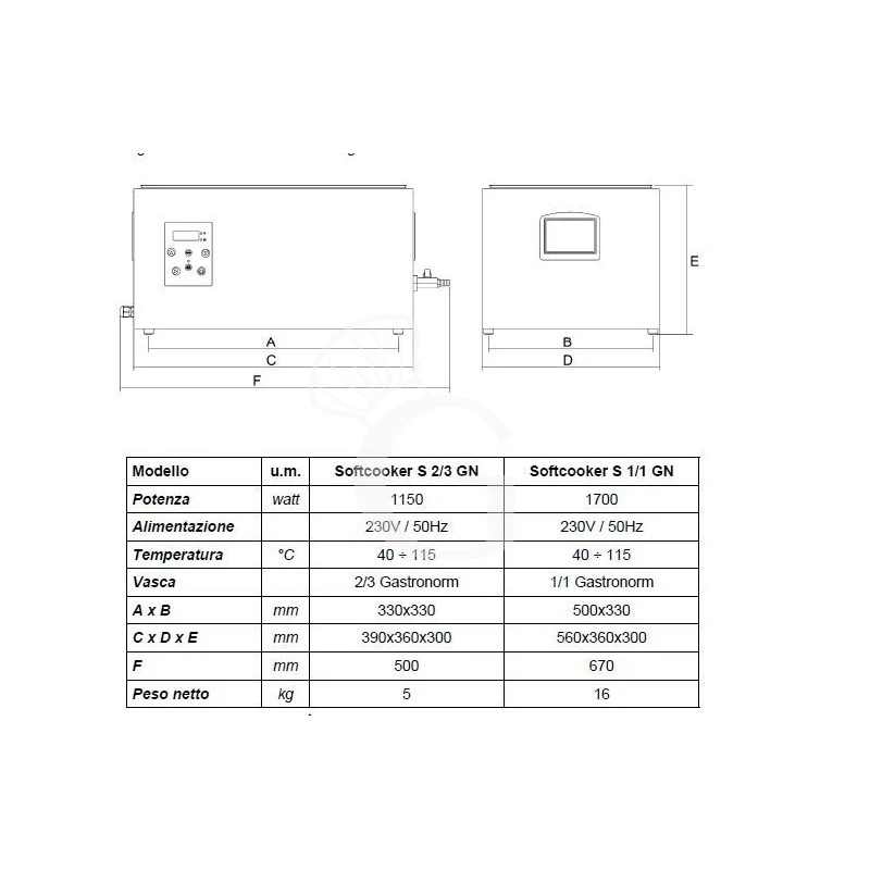 Macchina Per Cottura A Bassa Temperatura,vasca GN 1/1,termostato Integrato,5programmi Di Cottura,L565xP360xH300mm, 1700 W 6 Macchina Per Cottura A Bassa Temperatura,vasca GN 1/1,termostato Integrato,5programmi Di Cottura,L565xP360xH300mm, 1700 W - immagine 4