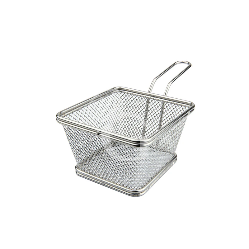 Mini Cestino Quadrato Per Fritture L 100 Mm X P 100 Mm X H 70 Mm 3 Mini Cestino Quadrato Per Fritture L 100 Mm X P 100 Mm X H 70 Mm