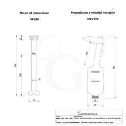 Mixer Ad Immersione Con Mescolatore Velocità Variabile 220 W - 2500 / 5000 Rpm -Vendite GATRODOMUS mixer ad immersione con velocita variabile 220 w 2500 5000 rpm 5