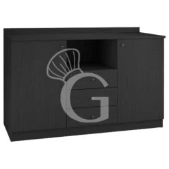 Mobile Di Servizio Composto Da 2 Sportelli, 3 Cassetti, 1 Vano Interno E Ripiano A Giorno - L 1360 Mm X P 480 Mm X H 950 Mm