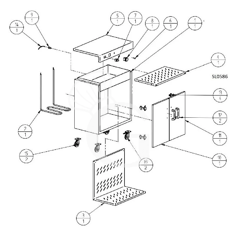 Mobiletto Scaldapiatti Predisposto Per 100 Piatti L 700 Mm X P 420 Mm X H 800 Mm 4 Mobiletto Scaldapiatti Predisposto Per 100 Piatti L 700 Mm X P 420 Mm X H 800 Mm - immagine 2