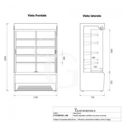 Murale Espositivo Ventilato Ettore Con Porte Scorrevoli Temperatura +1°/+10°C L 1330 Mm -Vendite GATRODOMUS murale espositivo ventilato ettore con porte scorrevoli temperatura 110c lunghezza 1330 mm 5