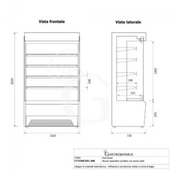 Murale Espositivo Ventilato Ettore Con Tenda Notte Temperatura +1°/+10°C L 1020 Mm -Vendite GATRODOMUS murale espositivo ventilato ettore con tenda notte temperatura 110c lunghezza 1020 mm 6