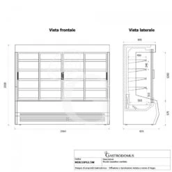 Murale Espositivo Ventilato Mirco Con Porte Scorrevoli, Temperatura +1°/+10°C, L 2560 Mm -Vendite GATRODOMUS murale espositivo ventilato mirco con porte scorrevoli temperatura 210c lunghezza 2560 mm 6