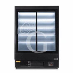 Murale Espositivo Ventilato Nero Con Porte Scorrevoli, Temperatura -1°C/+7°C E L 1520 Mm