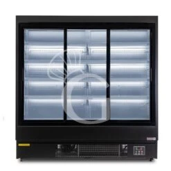 Murale Espositivo Ventilato Nero Con Porte Scorrevoli, Temperatura -1°C/+7°C E L 1920mm