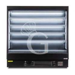 Murale Espositivo Ventilato Nero Con Tenda Notte, Temperatura -1°C/+7°C E Lunghezza 1920 Mm