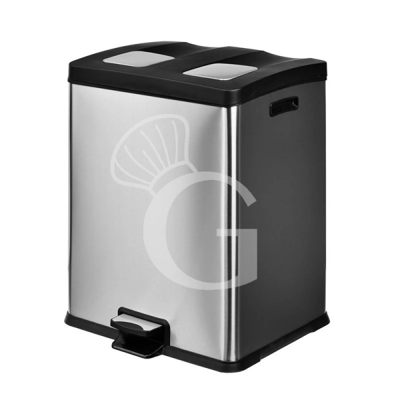 Pattumiera In Acciaio Inox Per Raccolta Differenziata 2 Scomparti Da 30 Lt 3 Pattumiera In Acciaio Inox Per Raccolta Differenziata 2 Scomparti Da 30 Lt