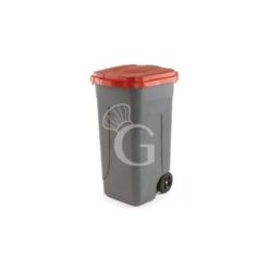 Pattumiera In Polietilene Rossa E Grigia 80 LT