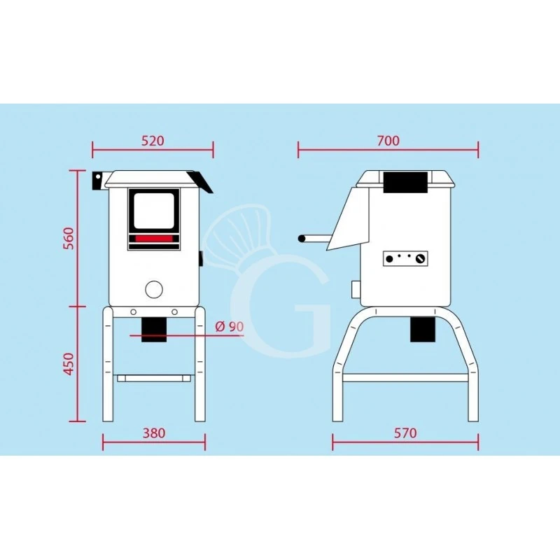 Pelapatate Da Pavimento Con Cavalletto, Trifase, Capacità 5 Kg, Produzione 60 Kg/h 4 Pelapatate Da Pavimento Con Cavalletto, Trifase, Capacità 5 Kg, Produzione 60 Kg/h - immagine 2