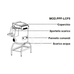 Pelapatate Da Pavimento Con Cavalletto, Trifase, Capacità 5 Kg, Produzione 60 Kg/h 11 Pelapatate Da Pavimento Con Cavalletto, Trifase, Capacità 5 Kg, Produzione 60 Kg/h -Vendite GATRODOMUS pelapatate kg 5 da pavimento 2