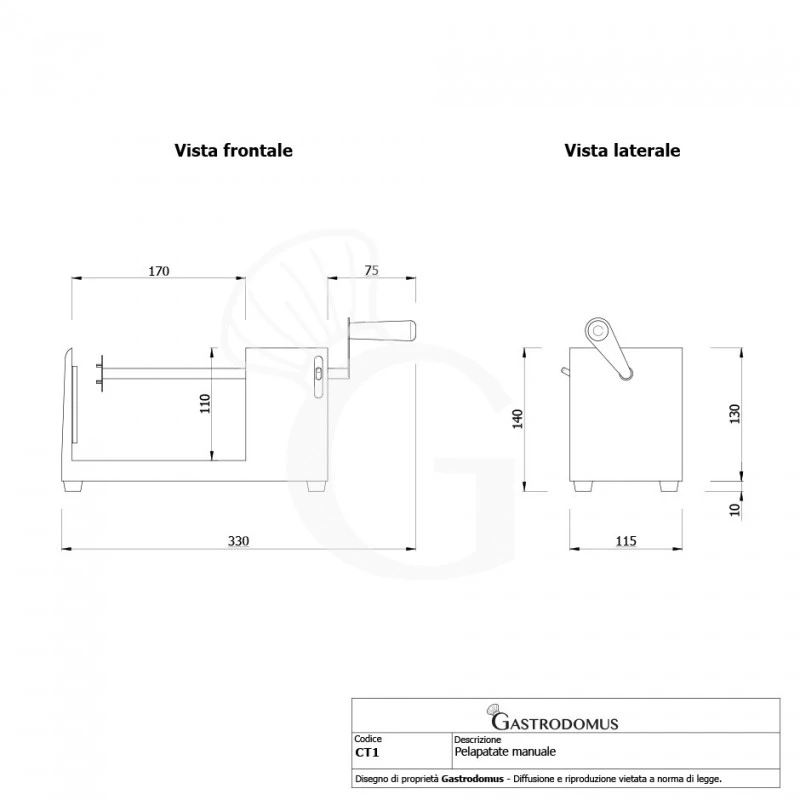 Pelapatate Manuale Adatto Per Il Tornado Potato L 250 X P 120 X H 140 Mm 10 Pelapatate Manuale Adatto Per Il Tornado Potato L 250 X P 120 X H 140 Mm - immagine 8