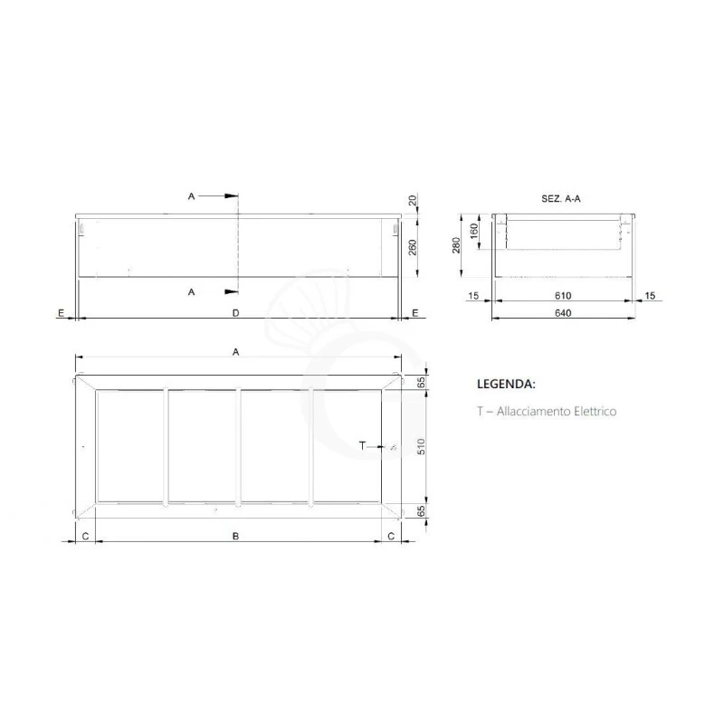 Piano Bagnomaria Da Incasso Riscaldamento Ad Aria - Vasca Ventilata - Dimensioni L 1135 X P 640 X H 355 Mm 4 Piano Bagnomaria Da Incasso Riscaldamento Ad Aria - Vasca Ventilata - Dimensioni L 1135 X P 640 X H 355 Mm - immagine 2