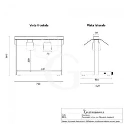 Piano Caldo In Inox Con 2 Lampade Riscaldanti - 1,1 KW -Vendite GATRODOMUS piano caldo in inox con 2 lampade riscaldanti 11 kw 9