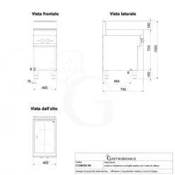 Cucina Professionale A Induzione Su Armadio Aperto 2 Zone Di Cottura Profondità 700 Mm -Vendite GATRODOMUS piano di cottura ad induzione armadio aperto 1