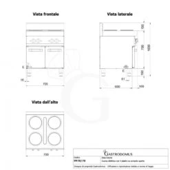 Cucina Professionale Elettrica 4 Piastre Su Armadio Aperto Profondità 700 Mm -Vendite GATRODOMUS piano di cottura elettrico 4 piastre armadio aperto 4