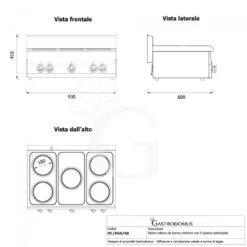 Piano Cottura Potenziato Elettrico 5 Piastre Profondità 600 Mm -Vendite GATRODOMUS piano di cottura elettrico potenziato 5 piastre 1