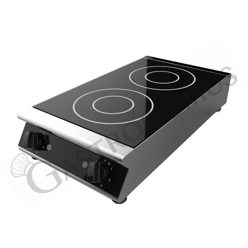 Piano Di Cottura Professionale In Vetroceramica 2 Zone Cottura L 360 Mm X P 670 Mm X H 120 Mm 4 Piano Di Cottura Professionale In Vetroceramica 2 Zone Cottura L 360 Mm X P 670 Mm X H 120 Mm - immagine 2