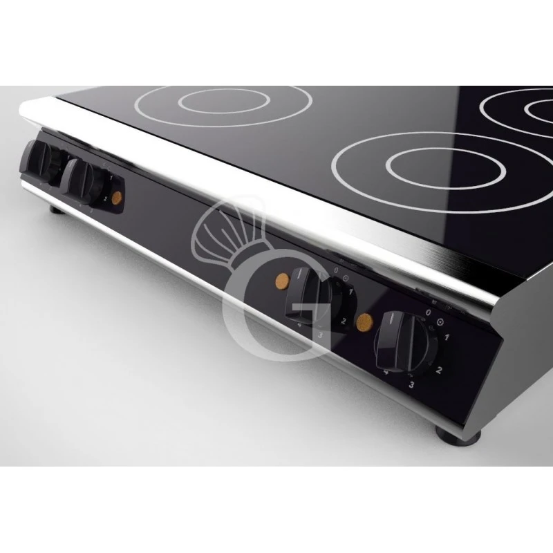 Piano Di Cottura Professionale In Vetroceramica 4 Zone Di Cottura L 710 Mm X P 670 Mm X H 120 Mm 5 Piano Di Cottura Professionale In Vetroceramica 4 Zone Di Cottura L 710 Mm X P 670 Mm X H 120 Mm - immagine 3
