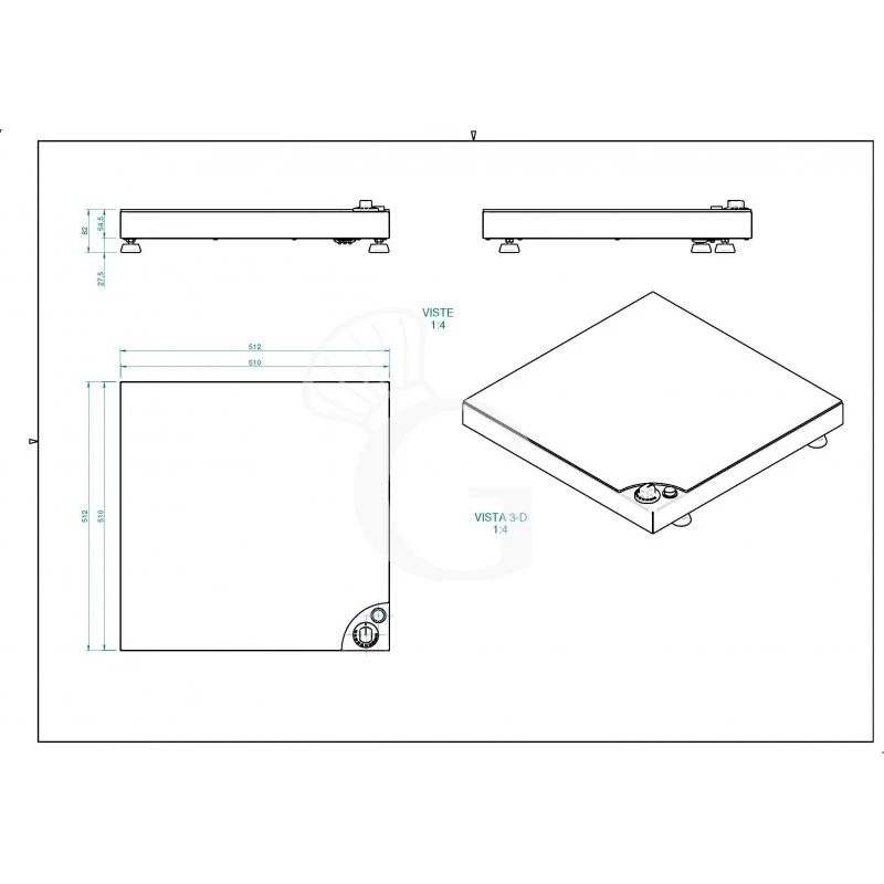 Piano Di Mantenimento In Vetroceramica Da Appoggio L 510 Mm X P 510 Mm X H 60 Mm 6 Piano Di Mantenimento In Vetroceramica Da Appoggio L 510 Mm X P 510 Mm X H 60 Mm - immagine 4