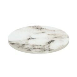 Piano Rotondo In Stratificato HPL Karara White, Ø 800 Mm, Spessore 10 Mm