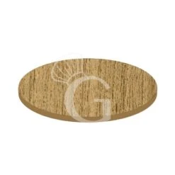 Piano Rotondo In Stratificato HPL Urban Teak, Ø 600 Mm, Spessore 10 Mm