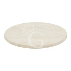 Piano Travertino Bianco Rotondo Per Esterno - Diametro 600 Mm