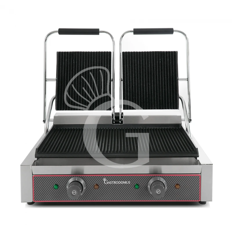 Piastra Per Panini Doppia Rigata In Ghisa - L 570 Mm X P 380 Mm X H 210/520 Mm 3 Piastra Per Panini Doppia Rigata In Ghisa - L 570 Mm X P 380 Mm X H 210/520 Mm