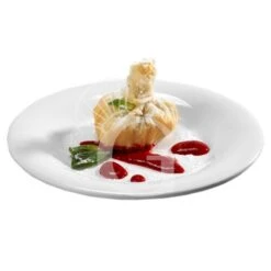 Piatto Piano Con Falda In Melamina Bianca Extraforte Diametro 160 Mm