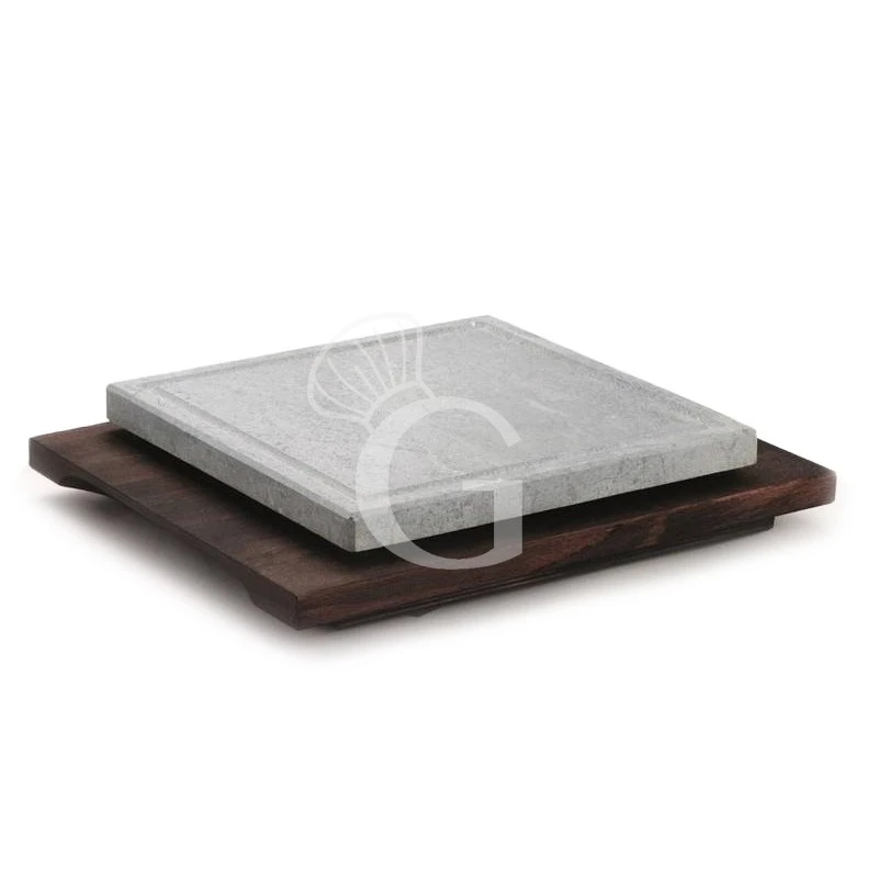 Pietra Ollare Rettangolare Con Base In Faggio, L 250 X P 400 Mm 3 Pietra Ollare Rettangolare Con Base In Faggio, L 250 X P 400 Mm