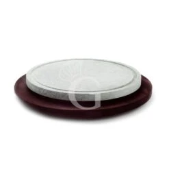 Pietra Ollare Rotonda Con Base In Faggio Ø 300 Mm