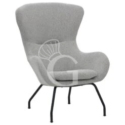 Poltrona Dalì Con Struttura In Metallo Verniciato E Rivestimento In Tessuto