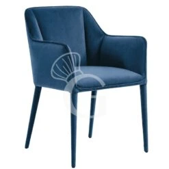 Poltroncina Con Struttura In Metallo, Seduta E Schienale Imbottiti, E Rivestimento In Velluto