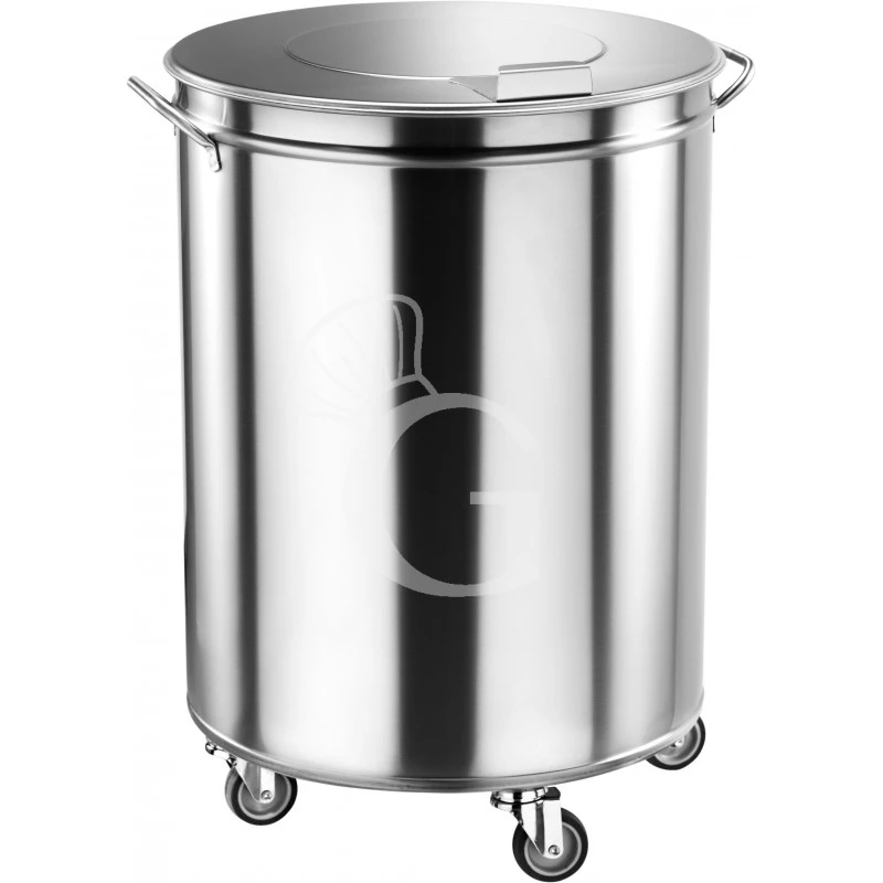 Portarifiuti Carrellato In Acciaio Inox Diametro 460 Mm 100 LT 3 Portarifiuti Carrellato In Acciaio Inox Diametro 460 Mm 100 LT